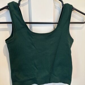 Athleta Green Ribbed Tank Top